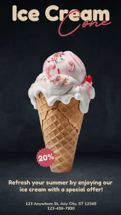 Ice Cream Cone Special Offer Instagram Story