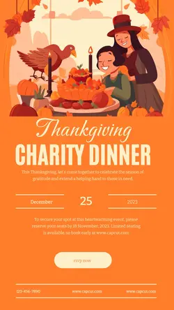 Thankgiving Charity Dinner Instagram Story