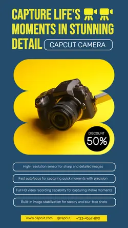 Promotion Camera Blue Instagram Story