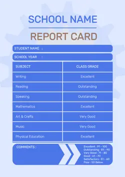 NON MARKETING REPORT CARD