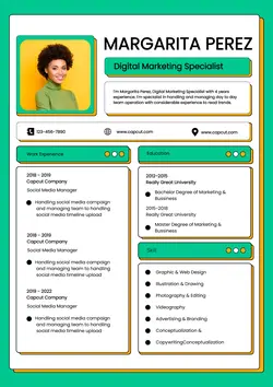 Business Resume Digital Marketing Specialist