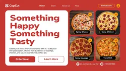 Red Modern Pizza Store Promotion Website