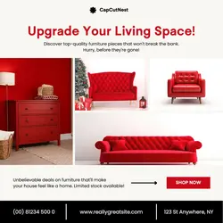 Sofa Deal Promotion Instagram Post Red Black Minimalist