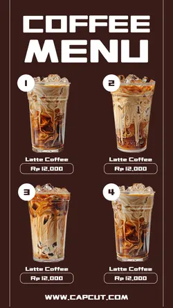 Beverage Coffee Menu Instagram Story