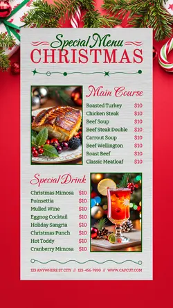 Christmas Day Menu Promotion Instagram Story