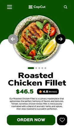 Green and White Modern UI Food Showcase Instagram Story