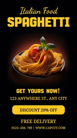 Italian Food Spaghetti Promotion Instagram Story