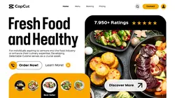 White and Yellow Healthy Restaurant Website