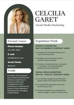 Non-marketing Personal Resume Green Minimalist