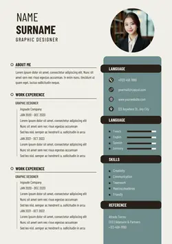 Business Graphic Designer Resume Minimalist