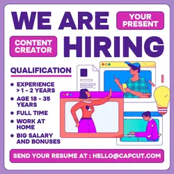 Business We Are Hiring Promotion Instagram Post Purple Flat