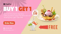 Buy 1 Get 1 Ice Cream Food & Beverage Twitter Post