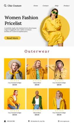 Women Fashion Pricelist Instagram Story