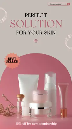 Skin care product instagram story pink baby