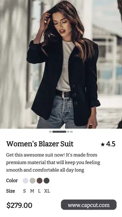 Fashion Women's Blazer Suit Instagram Story