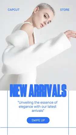 Fashion New Arrivals Instagram Story White Blue Minimalist
