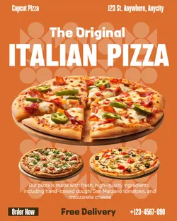 Orange Italian Pizza Promotion Instagram Post