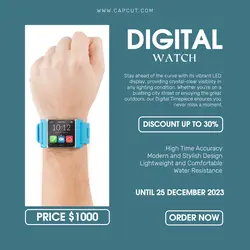 Electronic Digital Watch Promotion Instagram Post