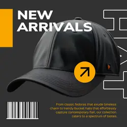 E-Commerce Hero Image+Fashion Industry Hat New Arrivals