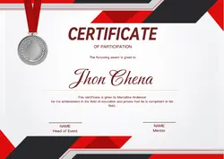 Non-Marketing Certificate Red Modern