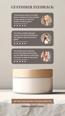 Skincare Product Customer Feedback for Social Media Story