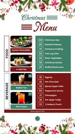 Christmas Day Menu Instagram Story