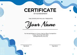 Non-Marketing Certificate Modern Blue