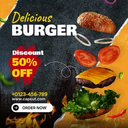 Burger Advertisement - Instagram Post - Social Media