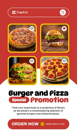 4 Multi-product Image + Food Burger and Pizza Promotion