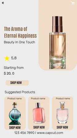 Produk Display perfume UI Design Instagram Story