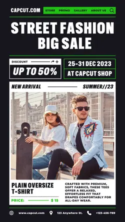 Street Fashion Sale Poster Promotion TikTok Post