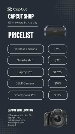 Electronic Pricelist Instagram Story