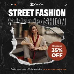 Black Modern and Urban Street Fashion Promotion Instagram Post
