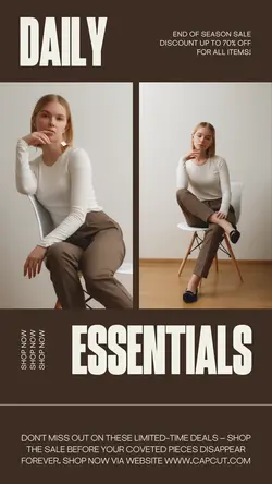 Brown Minimal Women Fashion Sales Promotion Story