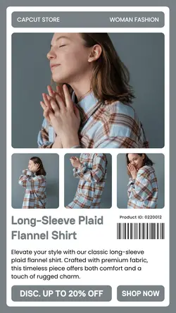 Fashion Flannel T-shirt Promotion Instagram Story