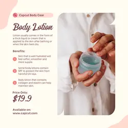 Beauty body lotion product display instagram post