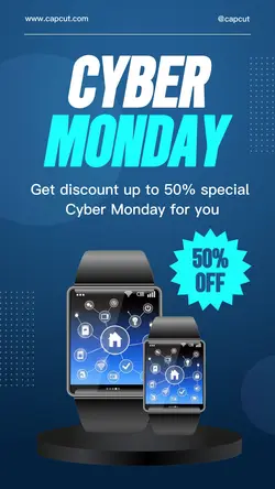 Cyber Monday Sale Illustration Tiktok Post