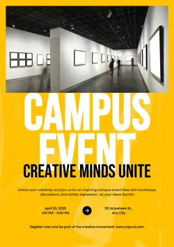 Non-Marketing Campus Event Poster Yellow Modern
