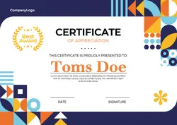 Non Marketing Flat Design Certificate