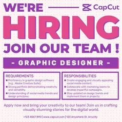 Hiring Graphic Designer Promotion Social Media Post Flat Minimalist Modern