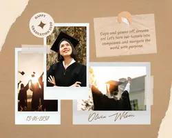 Brown Aesthetic Graduation Photo Collage