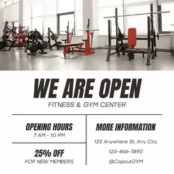 Gym Center Grand Opening Promotion Instagram Post
