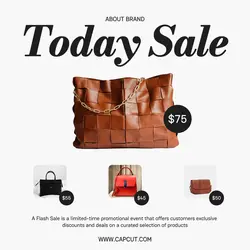 Grey Minimalist Today Sale Handbag instagram post