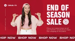 Red Modern Fashion Casual Promotion Facebook Ad