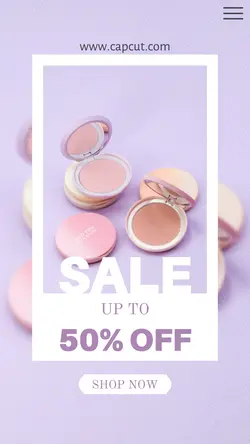 Beauty Makeup For Sale Instagram Story Purple Minimalist
