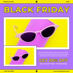 Fashion Industry Retro Glasses Product Display Instagram Post