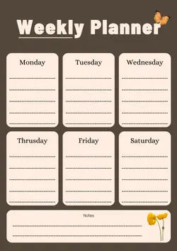 Non-Marketing Weekly Planner Simple Brown