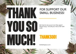 Non-Marketing Card Thank You White Minimalist
