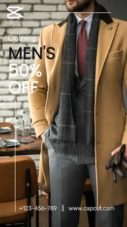 Clothing men fashion industry sales promotion instagram post