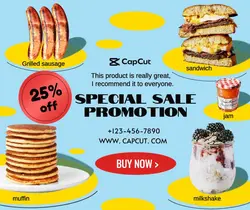 food breakfast sale flyer promotion style